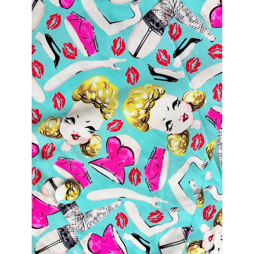 Iron Fist Doll Parts Sailor Shorts Womens M Pinup Retro Print NWT - Picture 5 of 8